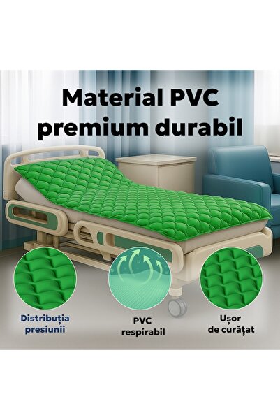 FOFO Saltea medicală HF6001 anti-escare cu compresor silențios, 200 x 90 cm, verde