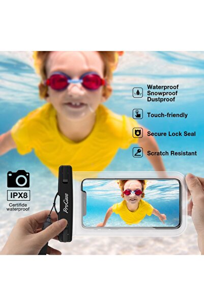 PROCASE Floating Waterproof Phone Pouch Up to 7" - Black