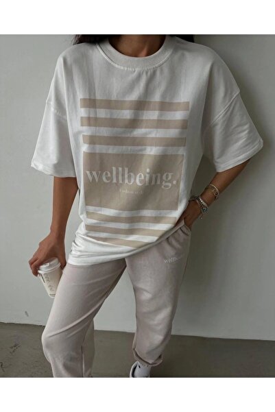 LUSHN Plus Size Women's Summer Wellbeing Fashion Style Printed Crew Neck T-sh...