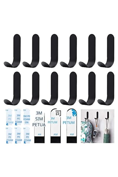 Jzk Set of 12 Adhesive Hooks, Extra Strong, No Drilling, Stainless Steel - Realure