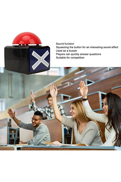 Luqeeg Funny Large Alarm Button Game Show Bell - Interactive Party Quiz Toy, Plastic, Multicolor
