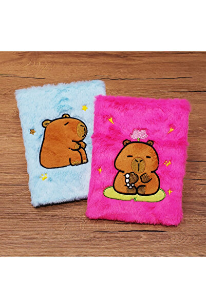 HEDİYEVİM Capybara Plush Notebook Blue