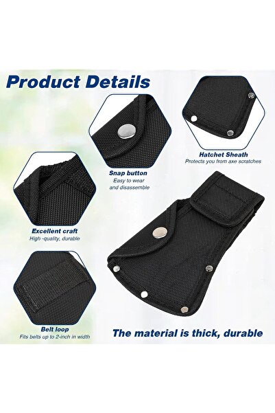 genernic Black Hatchet Sheath – Double Blade Protective Cover for 1-1/4 lb Hatchet (Outdoor/Hiking)