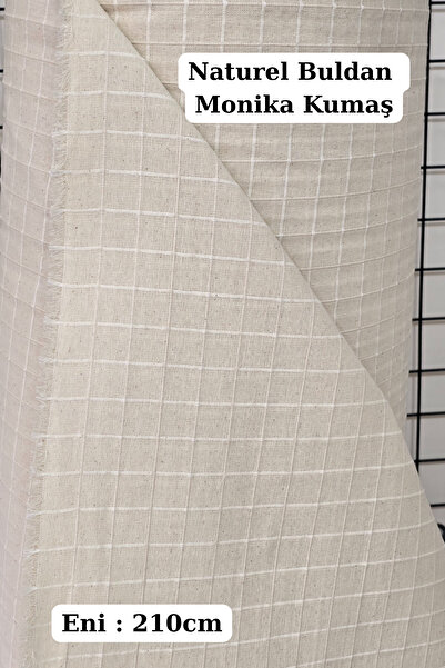 Morlay Ύφασμα Monika Ham με τετράγωνο σχέδιο - Κουρτίνα- Τραπεζομάντιλο- Μαντέλα - Παντζάρι - Αυθεντικό ύφασμα - 210cm