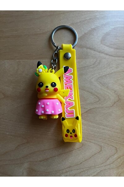 ŞEN AKSESUAR سلسلة مفاتيح بيكاتشو ثلاثية الأبعاد ملونة ولطيفة صغيرة الحجم
