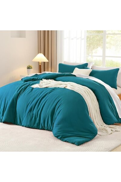 Luofanfei Bed Linen, Renforce Cotton, 3-Piece Set, Duvet Cover 220x240 cm, 2 Pillowcases 80x80 cm, P