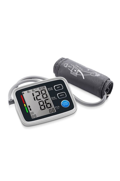 ALHENA Urion U80EH Upper-Arm Digital Blood Pressure Monitor with Mains Adapter, Adjustable Cuff (White)