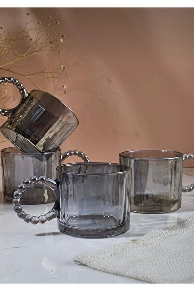 PİNK DESİGN KİTCHEN Smoked 6-Person Coffee Cup Set 100 ml