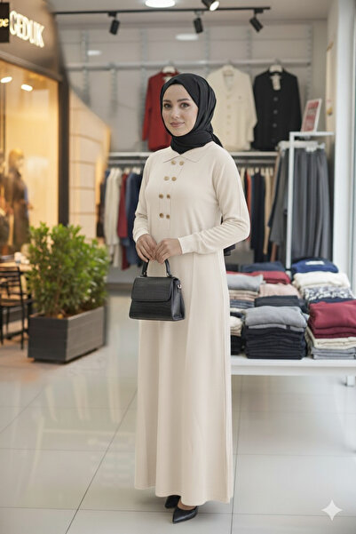 VITALY Cold Yarn Mercerized Button Detail Dress