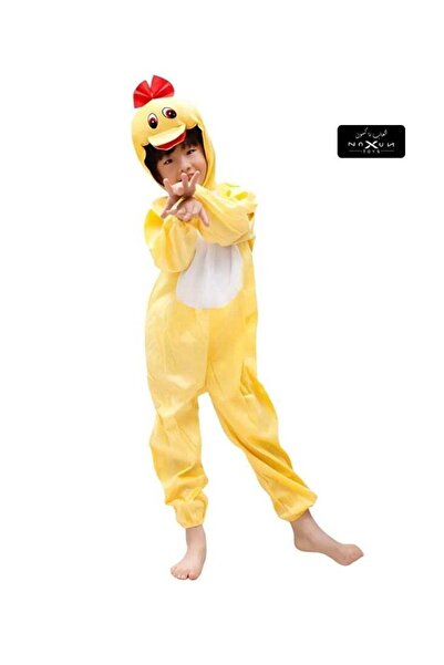 Toybox Kids Duck Costume Jumpsuit with Hood, Animal Fancy Dress for Kids Party Outfit, Size S(1-3 Years)