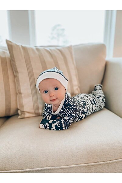 Lovedbaby Baby Cotton Holiday Footed Bodysuit with Hat – Cozy Christmas Set, Rudolph (NB–24 Months)