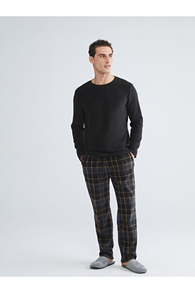 LC Waikiki Özmarka Yeni Sezon Standart Kalıp Ekose Polar Erkek Pijama Takımı