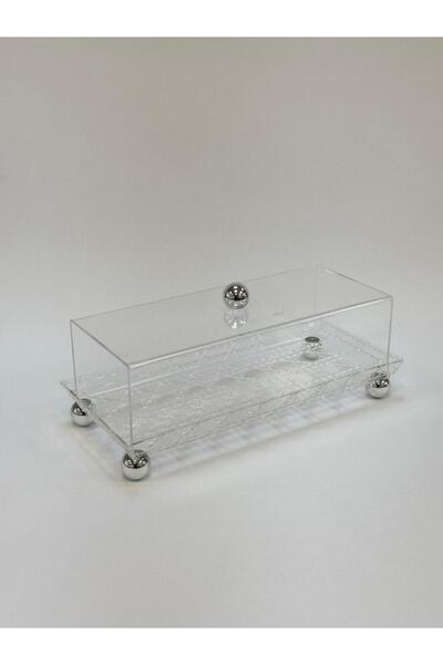 Living Rectangular transparent acrylic tray - 38x18x14 cm