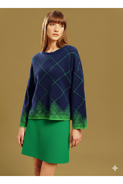 Lal Triko Baklava Patterned Knitwear Sweater 12404