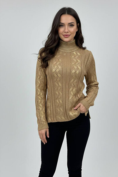 oshebu Pulover tricotat cu cu fantă pliuri pentru femei