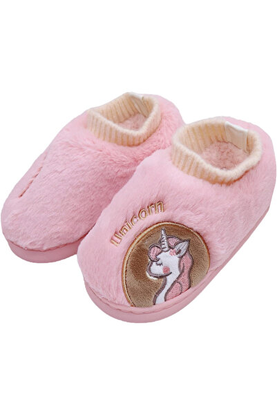 Whimlets Papuci de casa pentru copii imblaniti, cu talpa antiderapanta, desig...