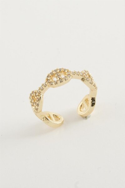 ZERO LAND Nrzsnt Oval Zircon Stone (130802) Ring-Silver Color