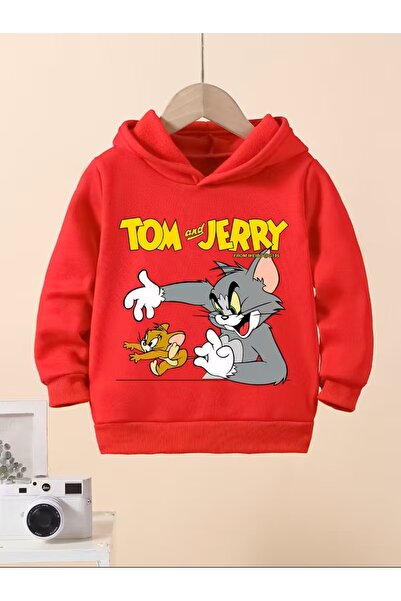 oneagılyazı Tom și Jerry cu imprimeu cu glugă Swea tricou
