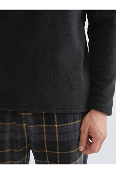 LC Waikiki Özmarka Yeni Sezon Standart Kalıp Ekose Polar Erkek Pijama Takımı