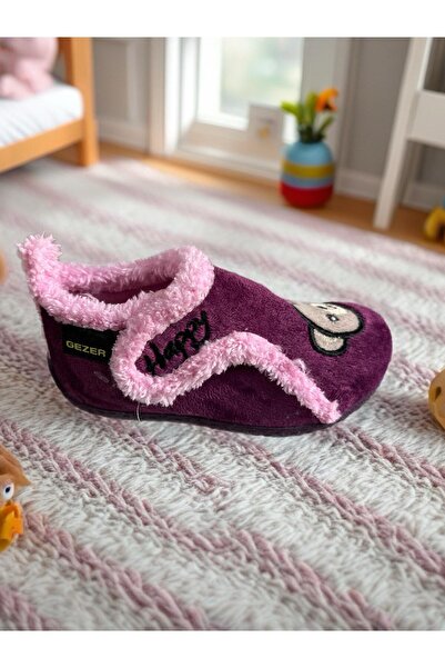 GEZER Winter Girls' Pvc Comfortable Sole Velcro Adjustable Home School Nursery Slippers Shoes
