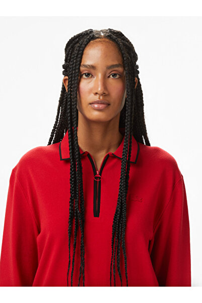 Lacoste Cable Knit Polo Collar Sweater