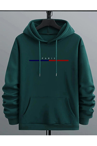 uyguntarz Унисекс суичър с голям размер с щампа Paris