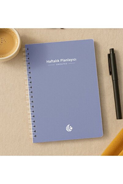 Copyder Αδιάκοπος εβδομαδιαίος μηνιαίος προγραμματιστής ημερολόγιο με παρακολούθηση συνήθειας Σημειωματάριο με σπείρα Α5 Παστέλ καπνιστό