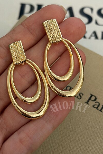 MioArt Trend Women's Luxury Gold Color Circle Earrings
