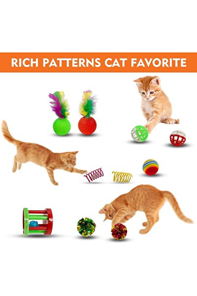 genernic Interactive Cat Toys - 30-Piece Variety Set with Teaser Wand, Cat Tunnel, Tent and Fish Toy (SKY-TOU