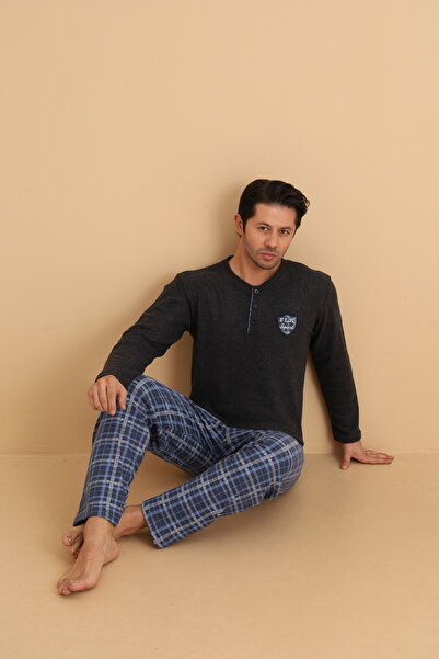 Wordex Flkn 7015 Interlock Winter Plaid Pajama Men's Pajama Set