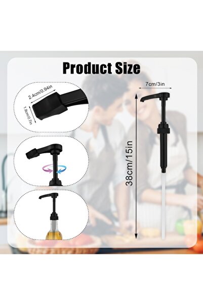 SAVİTA Syrup Pump, Set of 6, No-Drip, for 750ml Bottles, Compatible with Torani, DaVinci, Jordans, Black