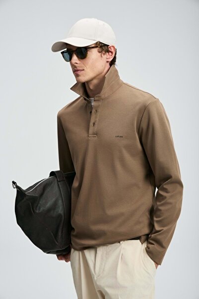 Kocamanlar Ayakkabı Lufian 112040044 Rocky Smart Polo Shirt Мъжка блуза BROWN