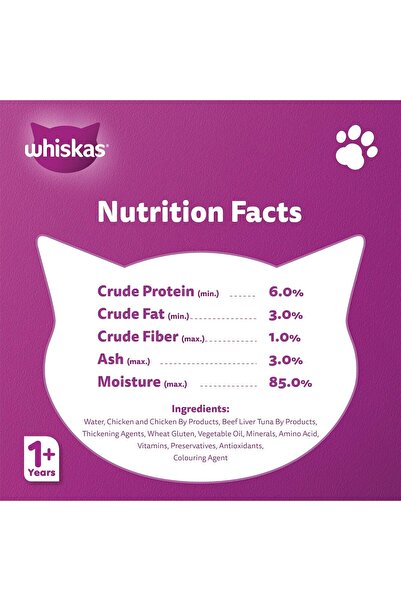 Whiskas Wet Cat Food Pouches - Chicken in Gravy, 24 x 80g