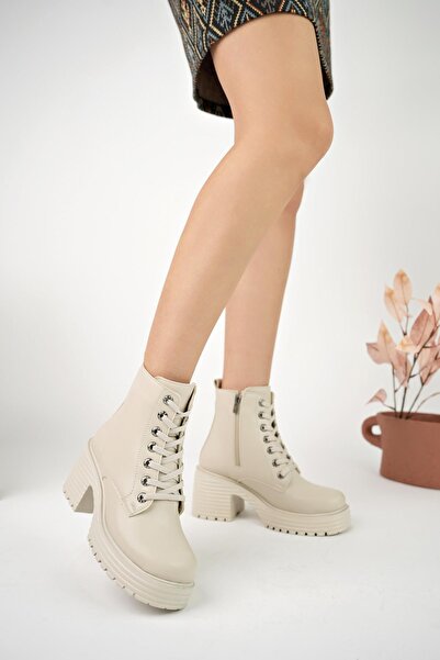 Ozzo Woman Kadın platform taban bağcıklı postal