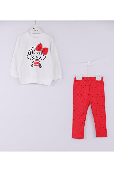 ROBA Baby Girl, Cotton 2 Thread, Girl Print and Stone Detail, Bottom Top Swea...