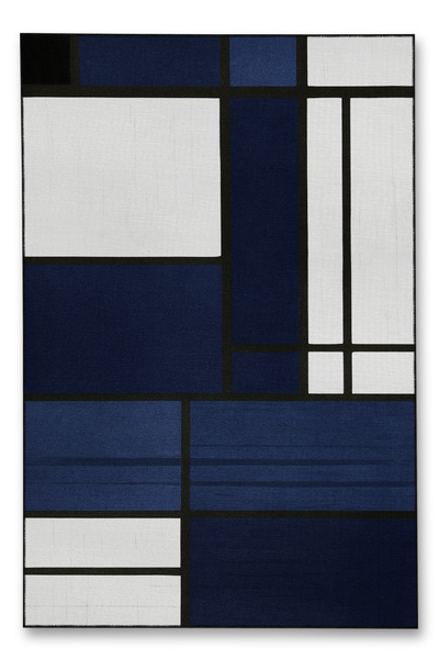 Rugs Modern Halı MOSSO Μπλε Μωβ Αποχρώσεις Έθνικ Λουλούδια με Σχέδιο Υφαντή Β...