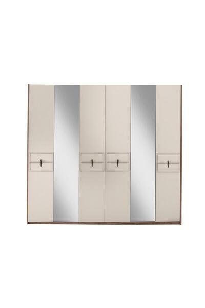 Erezogulları Mobilya Ay Işığı 6 Kapaklı Aynalı Elbise Dolabı Gardrop 237x60x214