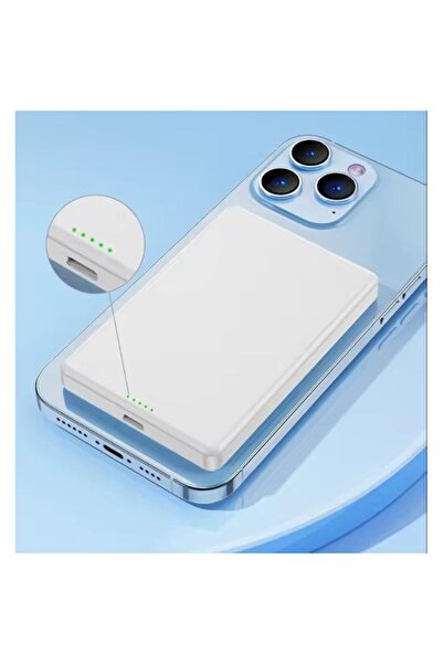 AlfTech iCharge Ronic Wireless Slim MagSafe Power Bank 10,000 mAh, 15W, USB-C, White