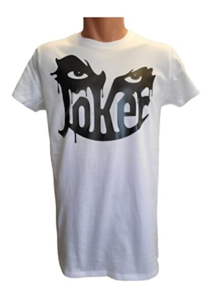 OEM T-shirt Halloween JOKER, hand-printed vinyl, 100% cotton, white