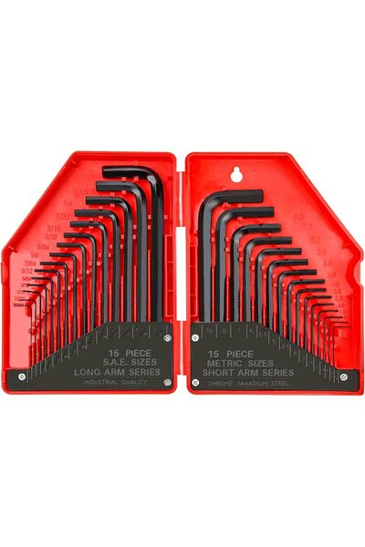 YIYITOOLS HN-1-001 30-Piece Hex Key (Allen) Set 1.27-10mm Black/Silver