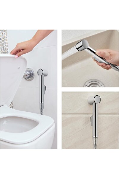 Bmb UV Bidet Sprayer with Holder - Silver - Adjustable Pressure Handheld Bidet Spray
