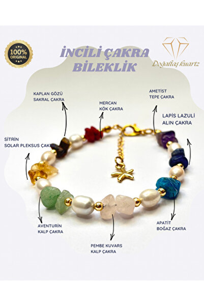 kuartz سوار من حجر الشاكرا اللؤلؤي الطبيعي. حجر طبيعي أصلي معتمد