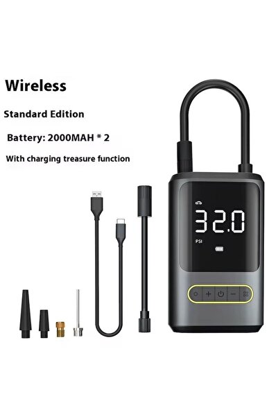 aLFTEC Digital Portable Car Air Compressor, 150 PSI, 18 L/min, Wireless, LED SOS