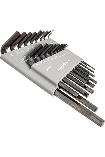 Amazon basics Allen Wrench/Hex Key Set with SAE/Metric Sizes and 2 Storage Cases, 36-Piece