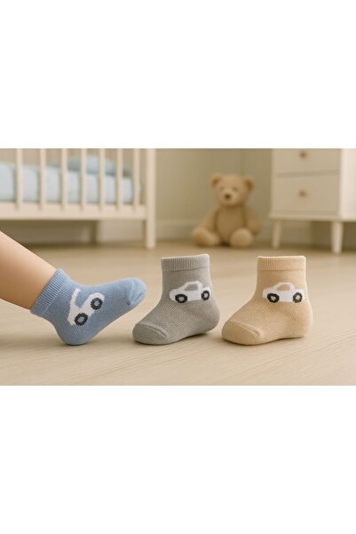 ROYAL Babywear Organilk %100 Pamuk 0-3 Ay Bebek Çorabı