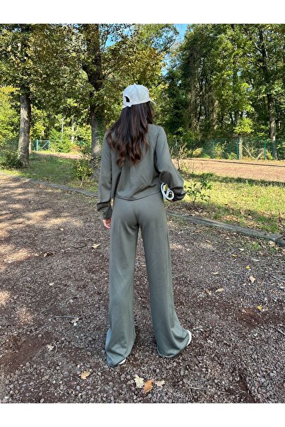 manana fashion Modal Fabric Zippered Pocket Cardigan Pants Tracksuit Set