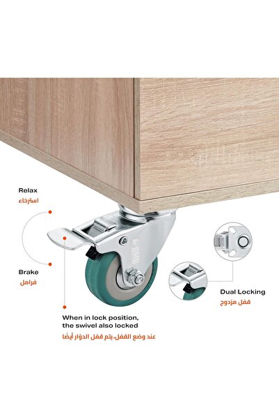 Generic BMP Tools 50mm Heavy-Duty Swivel Caster Wheels (4 pcs) – Gray Non-Marking Locking Rubber