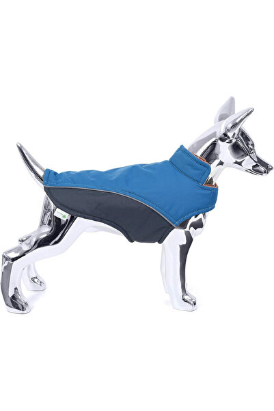 OEM Haină impermeabilă pentru câini Mile High Life, mărime XXS, căptușeală din fleece, benzi reflectorizante și închidere cu velcro, albastră