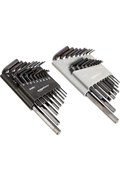 Amazon basics Allen Wrench/Hex Key Set with SAE/Metric Sizes and 2 Storage Cases, 36-Piece