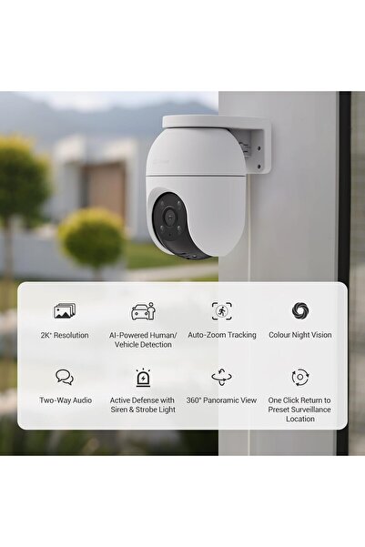 EZVIZ C8c 4MP (2K) Outdoor Wi‑Fi Dome Camera — 360° Coverage, AI Human/Vehicle Detection, Auto-